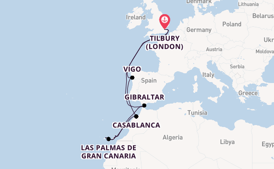 Vibrant cruise from Tilbury (London) with Ambassador Cruise Line
