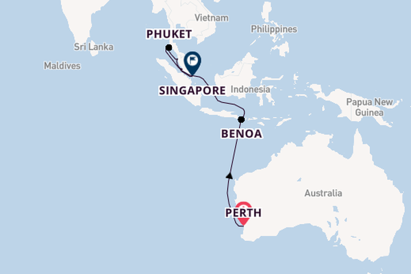 Zuidoost-Azië vanaf Perth, Australië met de Sapphire Princess