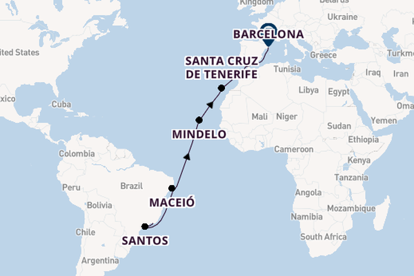 Transatlantic & Repositioning from Rio de Janeiro, Brazil with the MSC Orchestra 