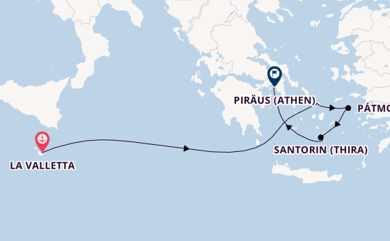 Östliches Mittelmeer ab La Valletta, Malta auf der EXPLORA II