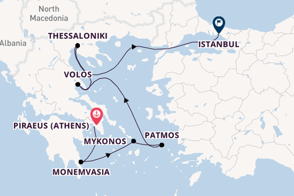 Eastern Mediterranean from Piraeus (Athens), Greece with the EXPLORA I