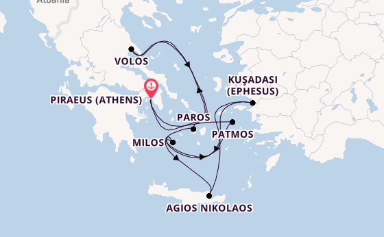 Eastern Mediterranean from Piraeus (Athens), Greece with the EXPLORA I