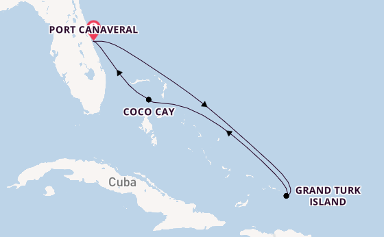 Caribbean from Port Canaveral, Florida, USA with the Adventure of the Seas