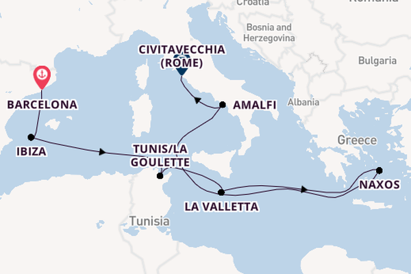 Middellandse Zee vanaf Barcelona, Spanje met de EXPLORA I