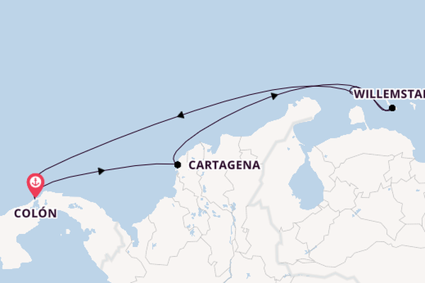 Southern Caribbean from Colón, Panama with the Rhapsody of the Seas