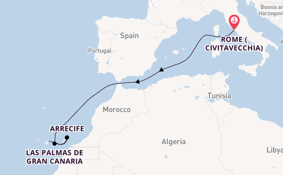 Canary Islands from Rome (Civitavecchia), Italy with the MSC Fantasia