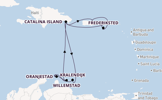 Caribbean vanaf La Romana, Dominicaanse Republiek met de Mein Schiff 1