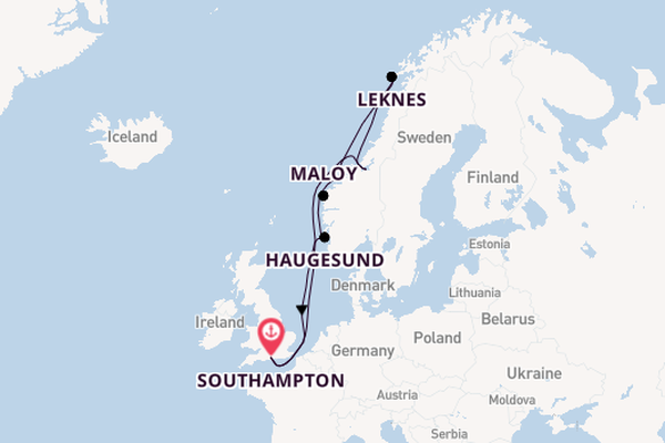 Norway from Southampton, England with the Queen Victoria