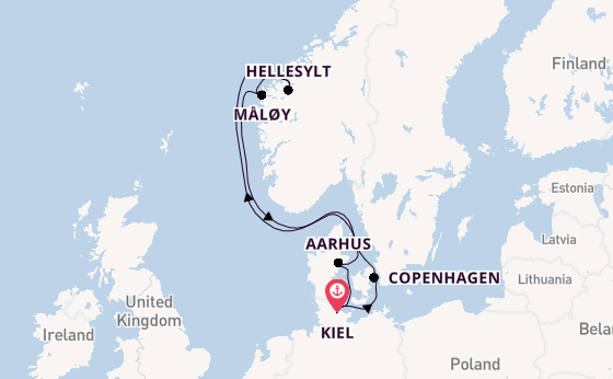 Norway from Kiel, Germany with the Costa Diadema