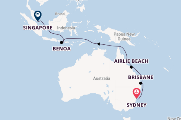 Sydney to Queensland, Indonesia & Singapore