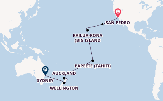 Transpazifik ab San Pedro, Los Angeles, USA auf der Royal Princess