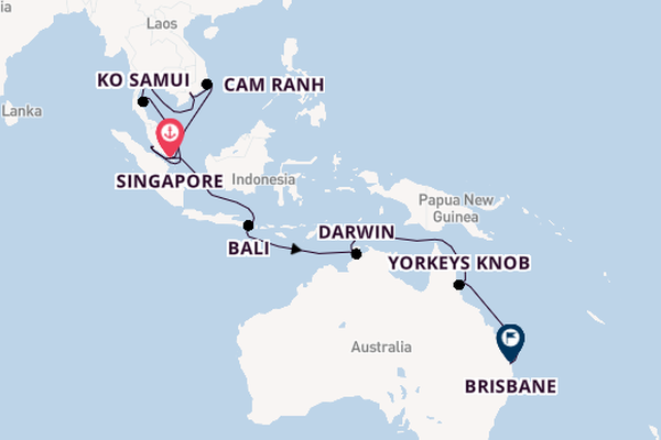 Southeast Asia from Singapore, Singapore with the Royal Princess