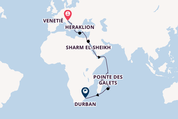 Middellandse Zee vanaf Venetië, Italië met de MSC Armonia