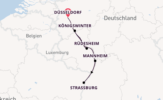 Rhein ab Düsseldorf, Deutschland auf der VIVA ONE
