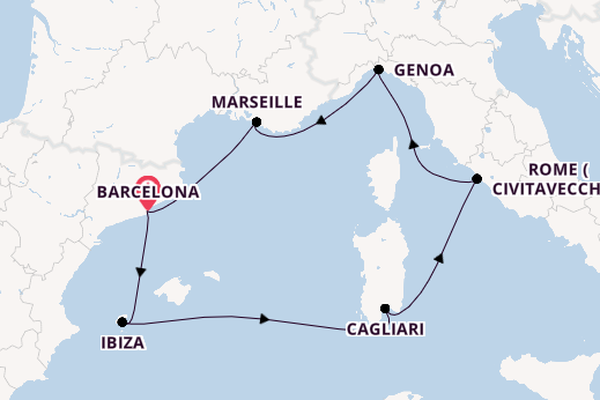 Western Mediterranean from Barcelona, Spain with the MSC Orchestra 