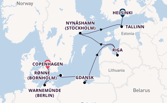 Baltic Sea from Copenhagen, Denmark with the Norwegian Jewel