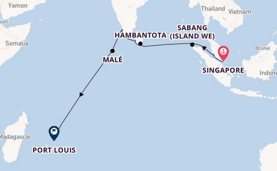 South East Asia from Singapore, Singapore with the Azamara Onward