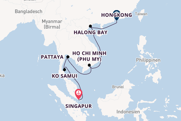 Südostasien ab Singapur, Singapur auf der Noordam