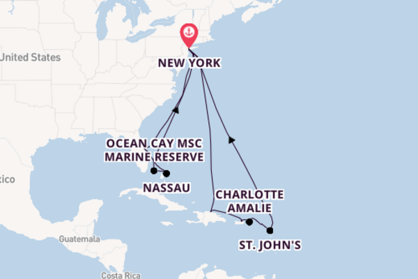Caribbean & Bahamas From New York With Stay