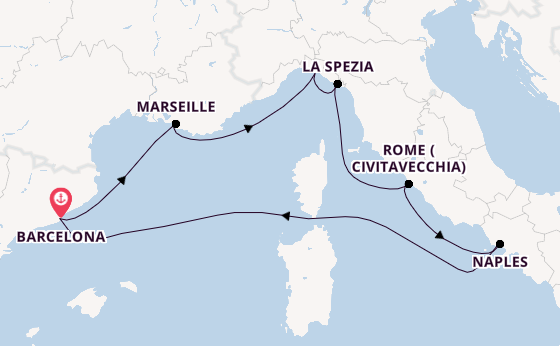 Western Mediterranean from Barcelona, Spain with the Celebrity Xcel