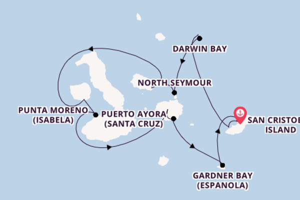 Galapagos Islands from San Cristobal Island, Galapagos, Ecuador with the Silver Origin