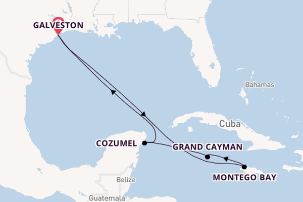 Western Caribbean from Galveston, Texas, USA with the Carnival Dream