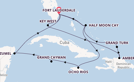 Caribbean vanaf Fort Lauderdale, Verenigde Staten met de Eurodam