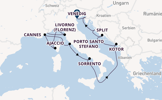 Mittelmeer ab Monte-Carlo, Monaco auf der Silver Ray