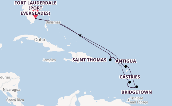 Caribbean from Fort Lauderdale (Port Everglades), Florida with the Enchanted Princess