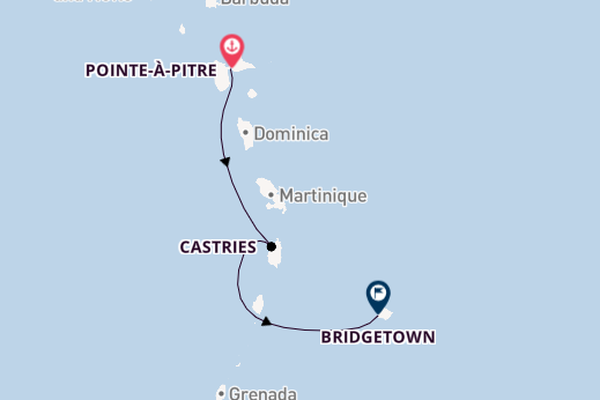 Südliche Karibik ab Pointe-à-Pitre, Guadeloupe auf der MSC World Europa
