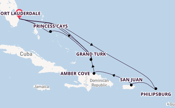 Caribbean vanaf Fort Lauderdale, Verenigde Staten met de Regal Princess