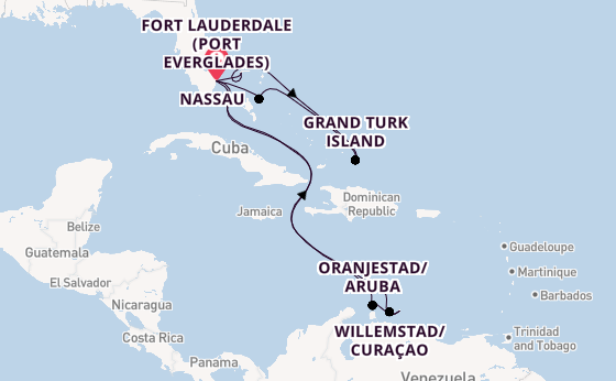 Caribbean from Fort Lauderdale (Port Everglades), Florida, USA with the Regal Princess