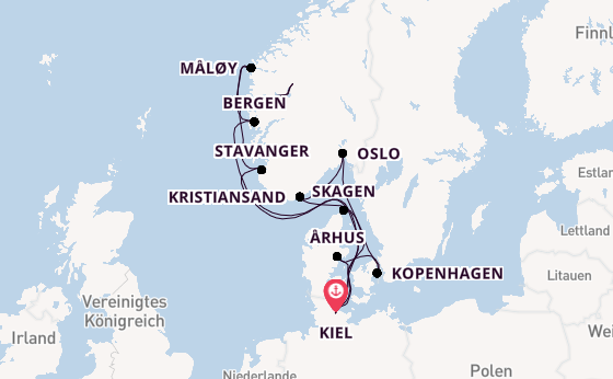 Norwegen ab Kiel, Deutschland auf AIDAnova