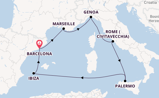 Rome, Sicily & Portofino With Barcelona Stay