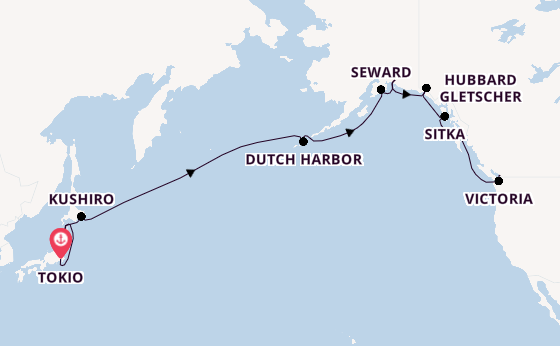 Transpazifik ab Tokio, Japan auf der Explora III