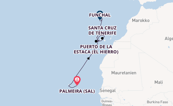 Kanarische Inseln ab Palmeira (Sal), Kap Verde auf der HANSEATIC nature