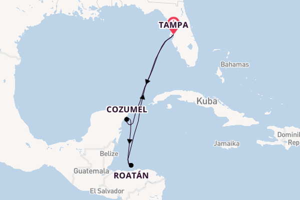Westliche Karibik ab Tampa, Florida, USA auf der Norwegian Gem
