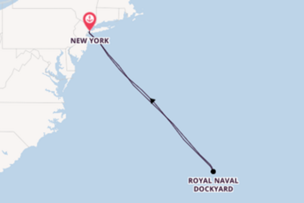 Sailing from New York via Royal Naval Dockyard