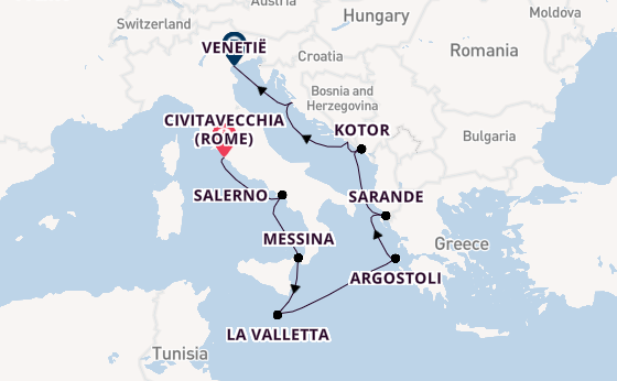 Middellandse Zee vanaf Civitavecchia (Rome), Italië met de Insignia