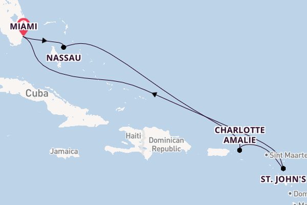 Caribbean from Miami, Florida, USA with the Celebrity Xcel