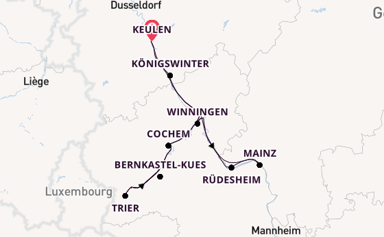 Rijn vanaf Keulen, Duitsland met de Anesha