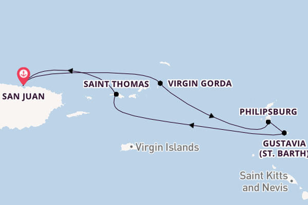 Eastern Caribbean from San Juan, Puerto Rico with the Ilma