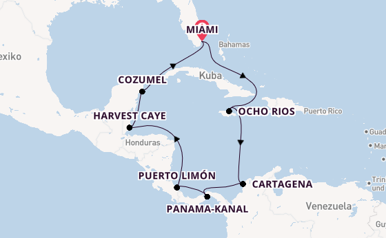 Mittelamerika ab Miami auf der Norwegian Sun