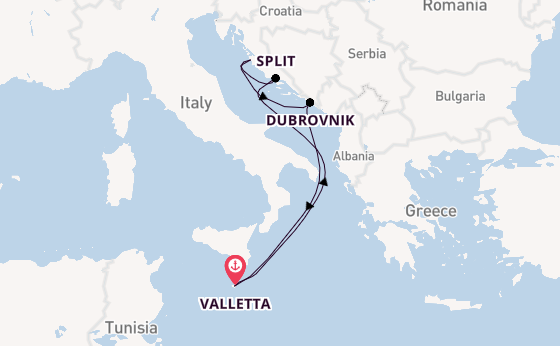 Mediterranean Sea from Valletta, Malta with the Azura