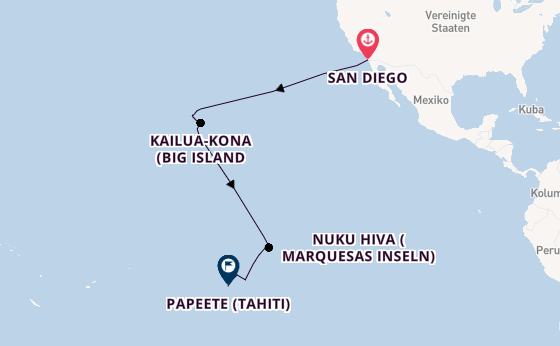 Polynesien ab San Diego, USA auf der Silver Whisper