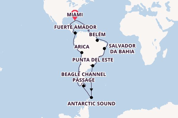 South America from Miami, Florida, USA with the Azamara Journey