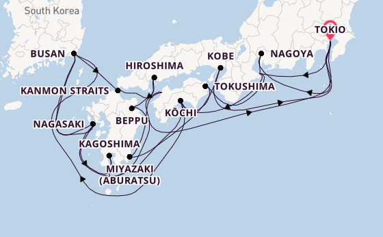 Japan vanaf Tokio, Japan met de Sapphire Princess