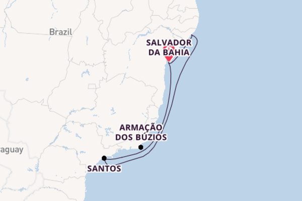 Brazil from Salvador with the MSC Grandiosa