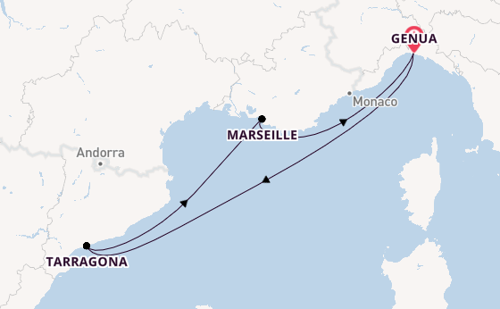 Westliches Mittelmeer ab Genua, Italien auf der MSC Euribia