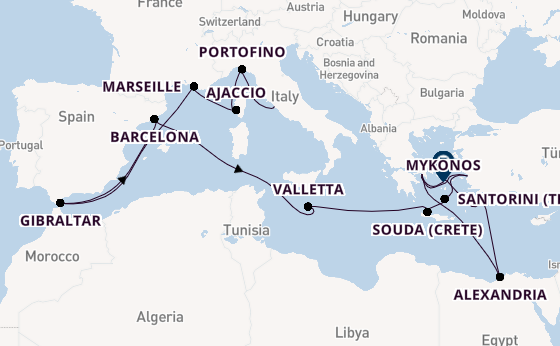 Mediterranean from Rome (Civitavecchia), Italy with the Oosterdam